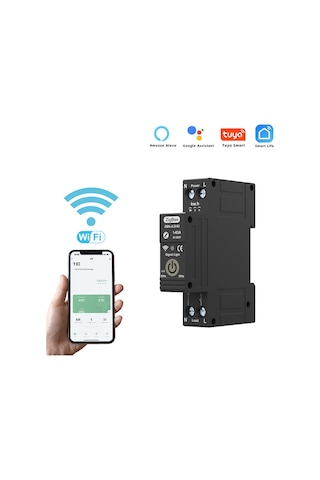 Tuya Zigbee Akıllı Sigorta Uzaktan Kumanda Ses Kontrol Anaht Siyah