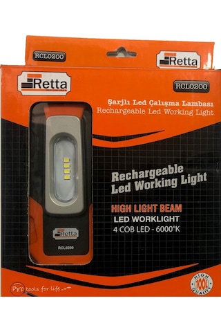 Retta Rcl0200 Şarjlı Led Çalışma Lambası 200 Lümen Çok Renkli