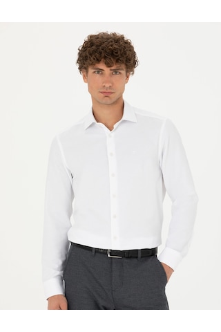 Pierre Cardin Erkek Beyaz Desenli Gömlek 50275692-vr013 Beyaz