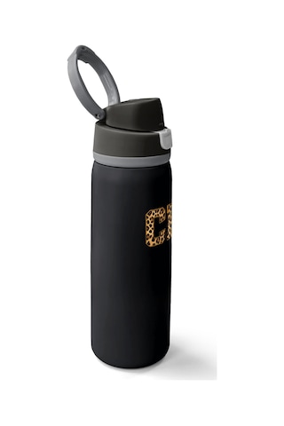 Coral High Siyah Leopar Ch Harf Desenli Pipetli Ve Direkt İçim Çelik Termos 800 Ml 38506 Siyah - Sarı
