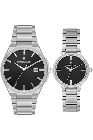 Daniel Klein 8682308394861 Çelik Kordonlu Elegant Sevgili Çift Kol Saatleri Siyah - Gümüş