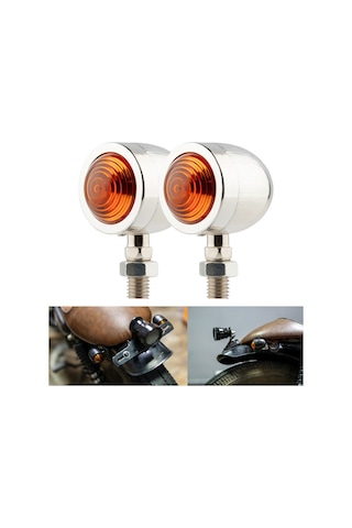 1 Çift Kc801 12v Modifiye Evrensel Motosiklet Led Dönüş Sinyali Gümüş
