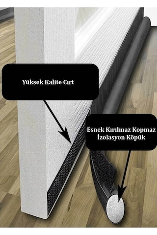 Kapı Altı Rüzgar Önleyici, Eşik Altlığı, Isı Yalıtım Süngeri 2adet Krem