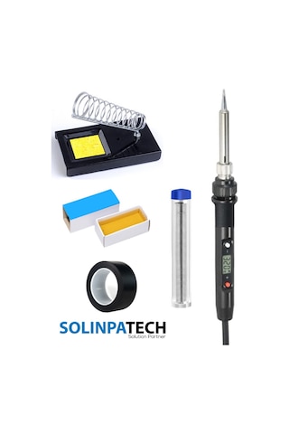 80w Lcd Ekranlı Isı Ayarlı Kalem Havya Sıcaklık Ayarlanabilir Lehim Makinası Lehim Stand Bant Pasta