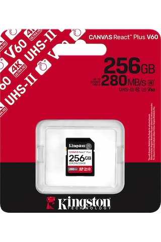 Kingston Canvas React Plus SDR2V6/256GB SDXC UHS-II 256 GB Hafıza Kartı
