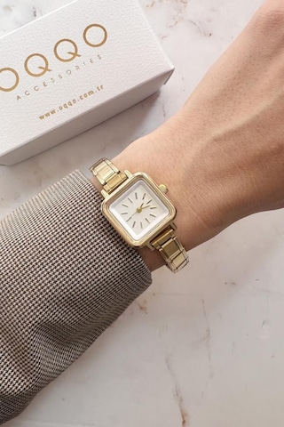 Thena Gold Kare Kadın Kol Saati Altın