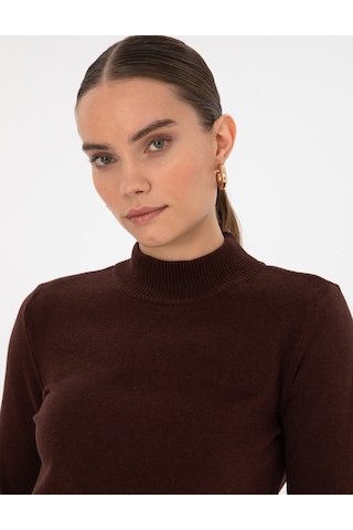 Pierre Cardin Kadın Kahverengi Kazak /triko 50315768-vr029 Kahverengi