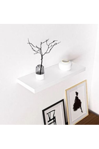 Dekoratif Duvar Rafı Parlak Beyaz 70x14 Beyaz
