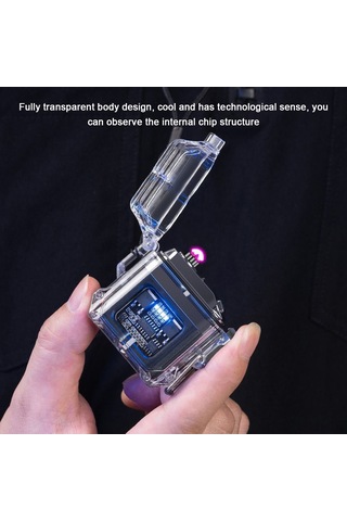 Xindoker Siyah Plastik+çinko Alaşımlı Dışarıda Kullanıma Uygun Suya Dayanıklı Rüzgar Proof Elektronik İki Arkı Çakmak Usb Şarjlı 100mah Li-pil Siyah