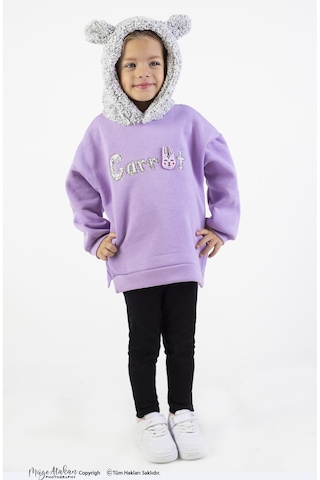 Harika Kids Kız Çocuk Kumaş Orta Kalınlıkta Caretta Nakış Örme Basic Taytlı Alt Üst Takımı 001