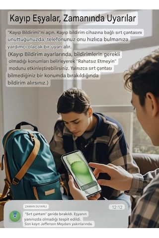 E kervan Apple Find My Akıllı Bluetooth Gps Konum Etiketi Uyumlu iPhone İçindir Sağlam 1 Adet Beyaz