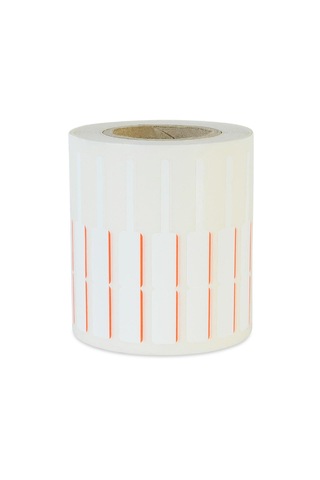 Aysan Etiket Boş Yapışkanlı Kuyumcu Yüzük Kırmızı Çizgili Barkod Etiketi 72mm X 10mm 1