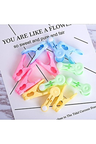 Tongxida 12 Adet Karışık Renkli Ev Çok Amaçlı Plastik Çorap Klipsi Giysi İç Çamaşırı Kurutma Klipsi Diğer Ev Dekorasyonu Diğer