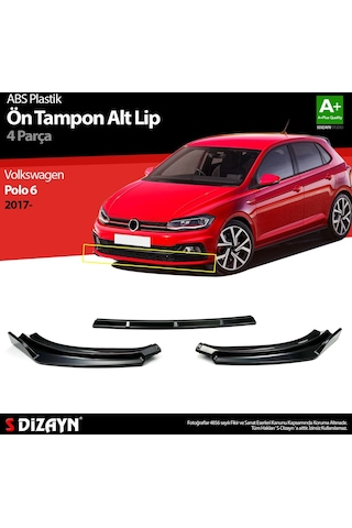 Volkswagen Polo 6 Abs Plastik Ön Tampon Alt Lip 3 Prç. 2017 Üzeri