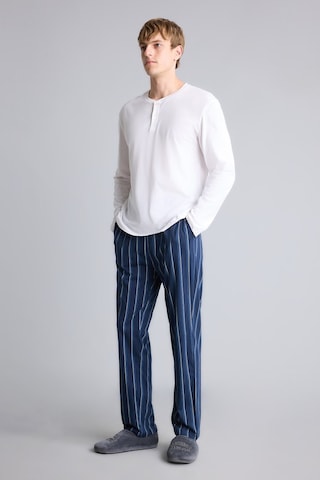Defacto New Regular Fit Uzun Kollu Düğme Detaylı Üst Çizgili Alt 2li Pijama Takımı H7607ax26auwt34 Beyaz-wt34