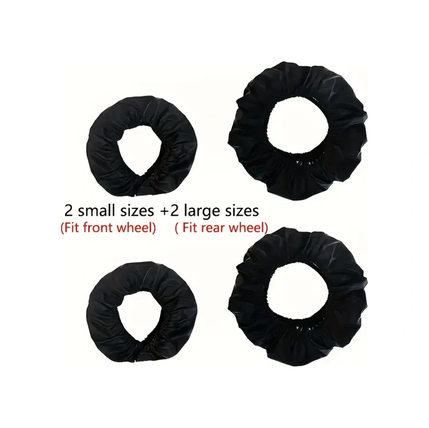 Fochsia 4 Parça Araç Toz Kılıfı - Dayanıklı Polyester Koruyucu, 2/4/6 İnç Seçenekleri Siyah