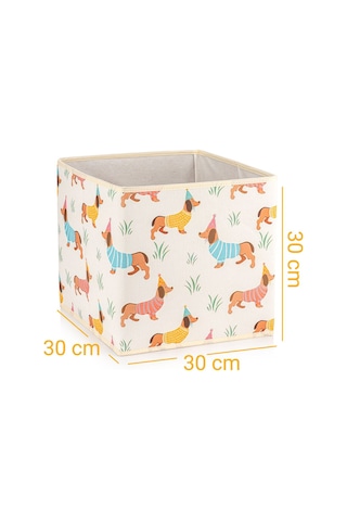 Sausage Dog Çok Amaçlı Oyuncak Saklama Kutusu Çamaşır Sepeti Katlanır Düzenleyici Sepet 30x30x30