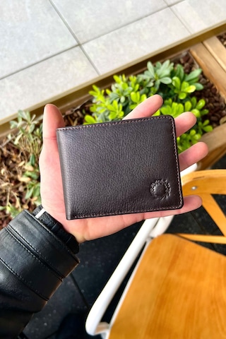Premium Gift Rose Box - Joseph Kahverengi Hakiki Deri Cüzdan - Anahtarlık Ve Kahverengi Gül Kutusu Kahverengi