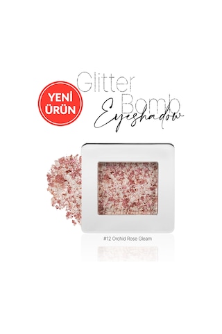Cre'ars Mücevher Parlaklığında Yoğun Pigmentli Tekli Far Glitter Bomb Eyeshadow 12 Orchid Rose Gleam