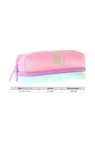 Kaukko Lilac İki Bölmeli Kız Çocuk Lila - Pembe Okul Kalemliği Kalem Kutusu - K1850 Çok Renkli
