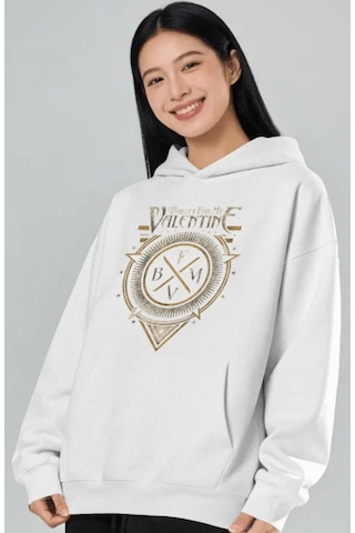 Sevbano Bullet For My Valentine Rock Metal Müzik Grubu Ön Baskılı Unisex beyaz