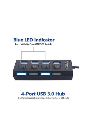 Port-13 4 Port Hub Usb 3.0 Çoğaltıcı Çoklayıcı Pg-288 - Siyah Renk