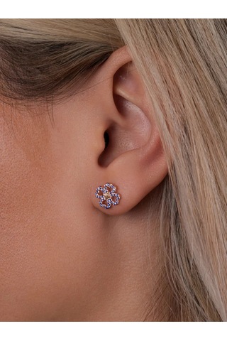 Lucente 4 Yaprak Yonca 925 Ayar Gümüş Küpe Çivileri 197246980 Mavi