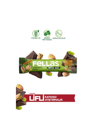 Fellas Antep Fıstığı ve Kakao Meyve Bar 12 x 40 G
