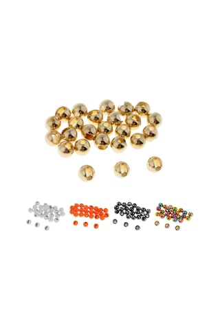 Homyl 25 Adet Oluklu Tungsten Sinek Bağlama Boncuk Altın