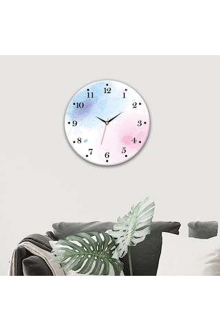 Decorita Cam Saat | Water Color Effects | Çap40cm Çok Renkli