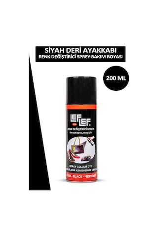 Bağcık + Nuri Leflef Siyah Deri Ayakkabı Renk Değiştirici Sprey Bakım Boyası 200 Ml Set Siyah