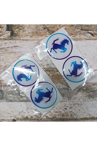 Sticker Mavi Beyaz Slikonlu Ferrarı 4x