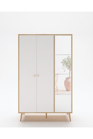 Floradesign Atlantis Aynalı Gardırop /elbise Dolabı / Üç Kapaklı Dolap