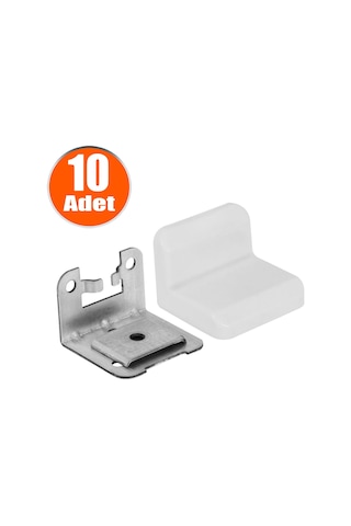 Mobilya Dolap Askı Elemanı Bağlantı Montaj Demiri Beyaz 10 Adet N11.7576