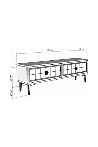 Tsa1201a - Yuka Tv Stand Antrasit 120cm Beyaz