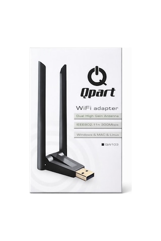 Qpart Çift Antenli Usb Wifi Adaptör