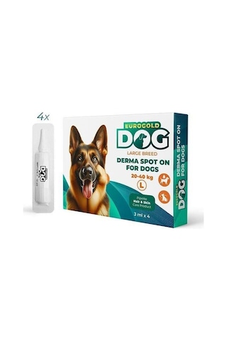 Eurogold Köpek Deri Bakım Damlası 20-40kg 4x3ml