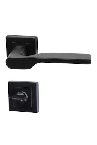 Aragon Siyah Kare Rozetli Kapı Kolu 7'li Set 3+1 Daire