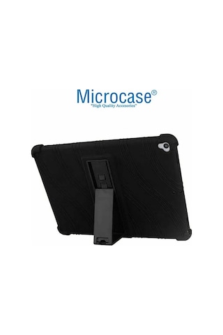 Microcase Apple Uyumlu iPad Air 2 Standlı Silikon Kılıf - Siyah
