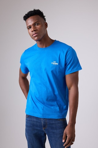Marıne Tee Deniz Temalı Ribana Bisiklet Yaka Pamuk T-shirt-3123 Mavi