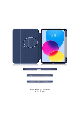 İpad 11. Nesil A16 2025 Uyumlu 360 Dönebilen Yatay Dikey Standlı Fuchsia Pino Tablet Kılıfı Kılıf