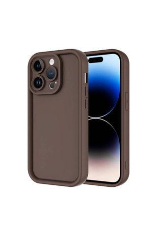 Apple Uyumlu iPhone 14 Pro Max Kılıf Kamera Korumalı Zore Ananas Kapak Kahverengi