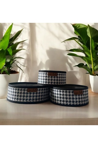 Düzenleyici - Organizer 3'lü Sepet Yeşil Beyaz