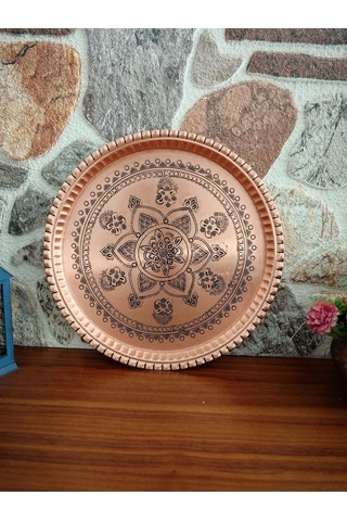 Modabakır Dekorasyon Tepsi Bakır 34 Cm Model:4522365