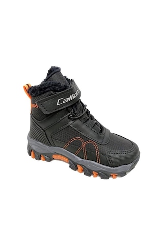 Callion 06p Deri Çocuk Sneakers Bot Siyah Oranj Siyah