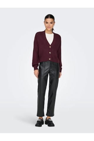 Only Onlcarol Nice L/s Cardigan Knt Noos Kadın Hırka 15211521 Bordo