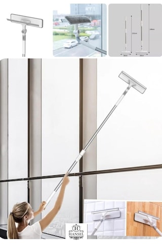 Yedek Bezli Cam Silme Aparatı Bükülebilir Teleskopik Camsil