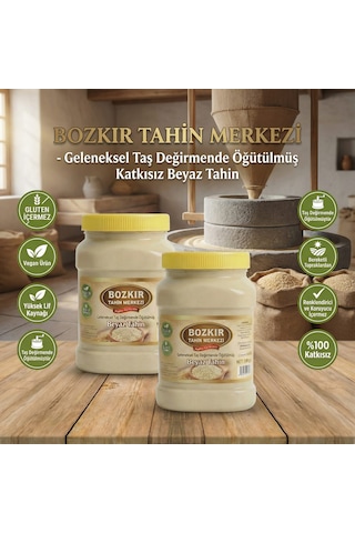 Bozkır Tahin Merkezi Taş Değirmen Doğal Beyaz Tahin 935 Gr X2 Adet Katkısız&vegan