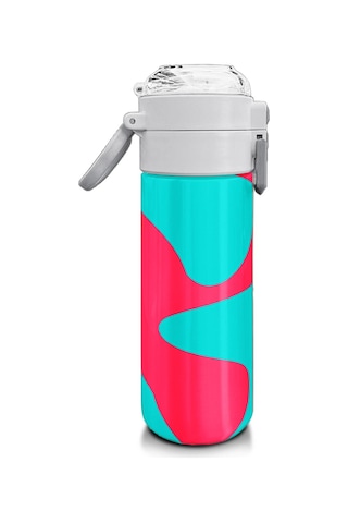 Coral High Kids Neon Mercan Turuncu Desenli Pipetli Ve Direkt İçim Çelik Termos 500 Ml 31885 Neon Mercan