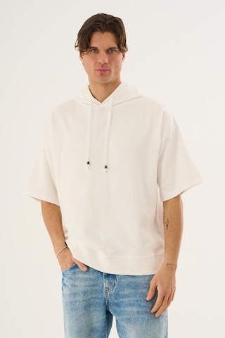 Alexander Gardi Cropped Kapüşonlu Kısa Kollu Sweatshirt Beyaz